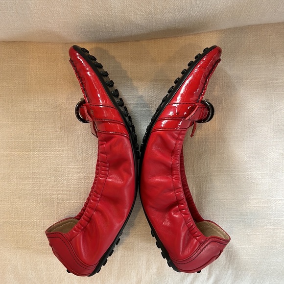 Red leather and patent Todd’s drivers - Picture 3 of 3